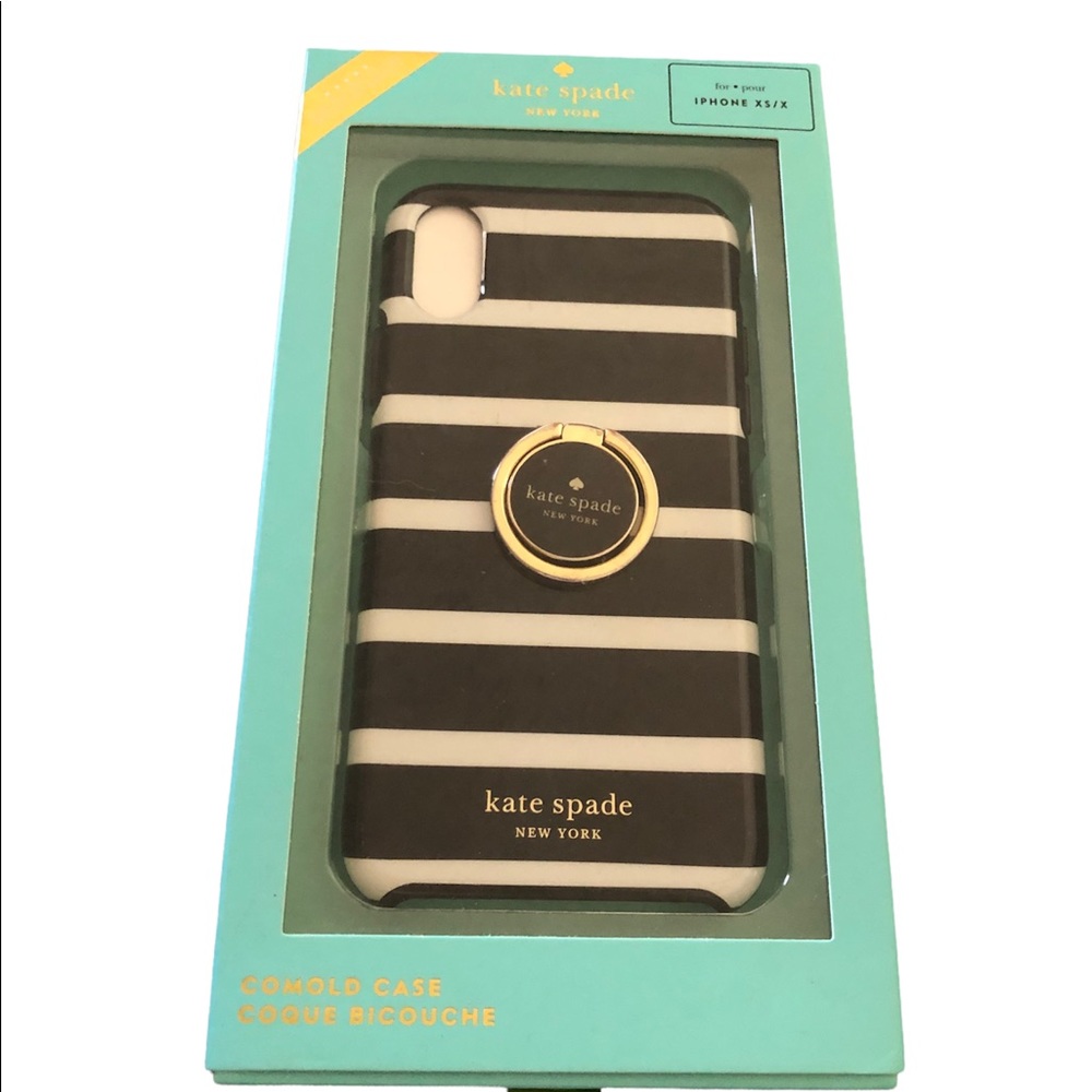 Kate Spade iPhone XS/X Black and White stripe color. Gently used, good condition